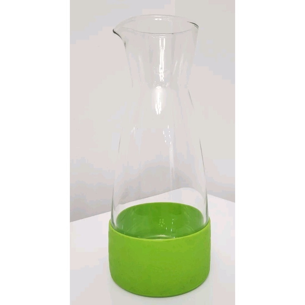 Patron Tequila Carafe Decanter Pitcher Glass with‎ Silicone Green Base Barware